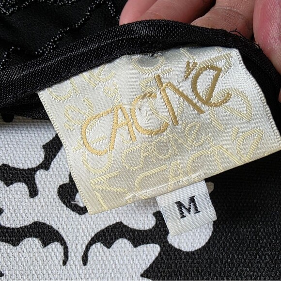 Vintage Black Halter Beaded Maxi Dress Cache Sz M - Picture 11 of 16